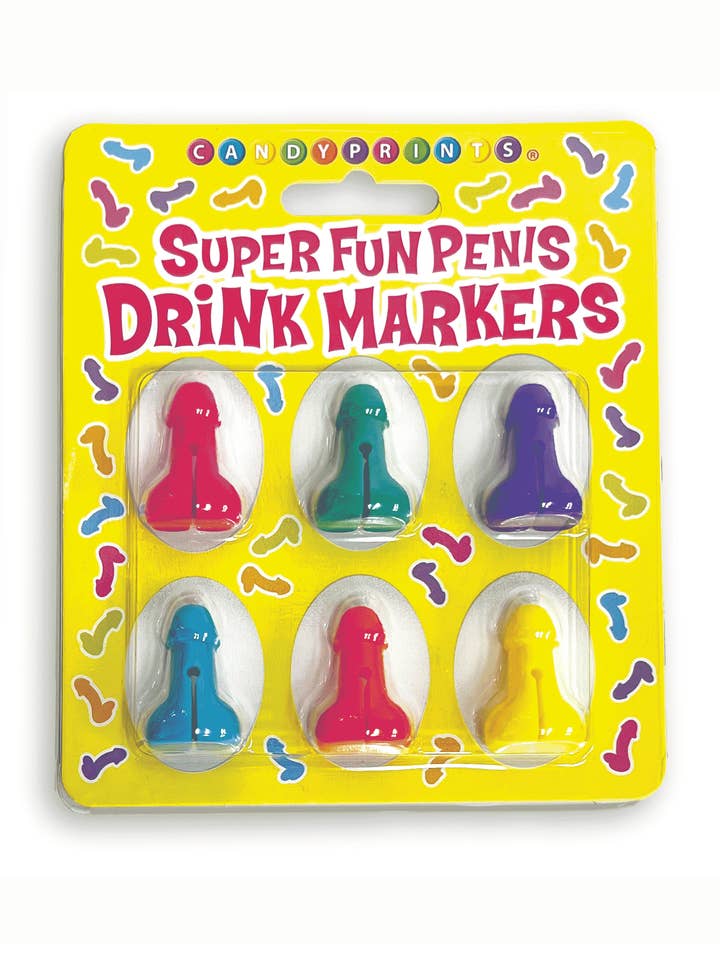 Super Fun Penis-Cocktailmarker, 6er-Set für den Großhandel von Little Genie Productions
