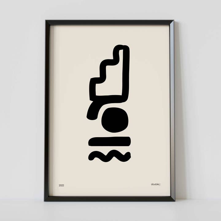 "Totem" monochrome wall art - black for wholesale by double j