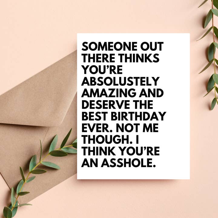 Rude Insult Birthday Card for wholesale by As Told By Ellie