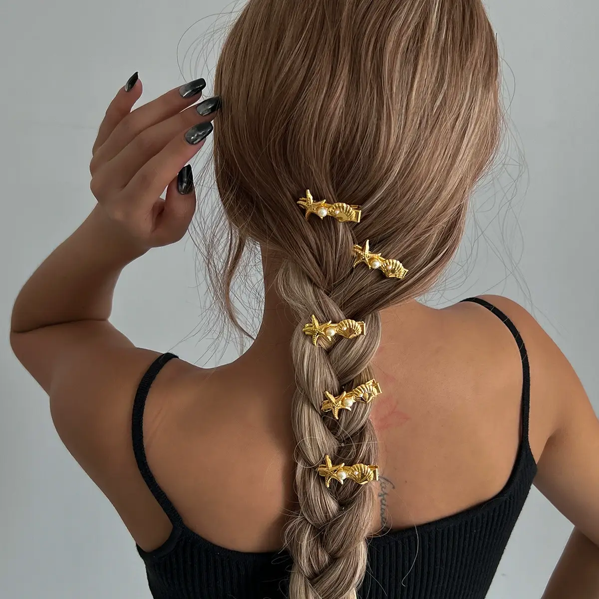 Little Trendy - Wholesale Hair Clip - Women's -  Marine life alloy hair clip beachside Sea Star hair clip11