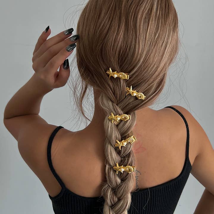 Little Trendy - Wholesale Hair Clip - Women's - Marine life alloy hair clip beachside Sea Star hair clip11