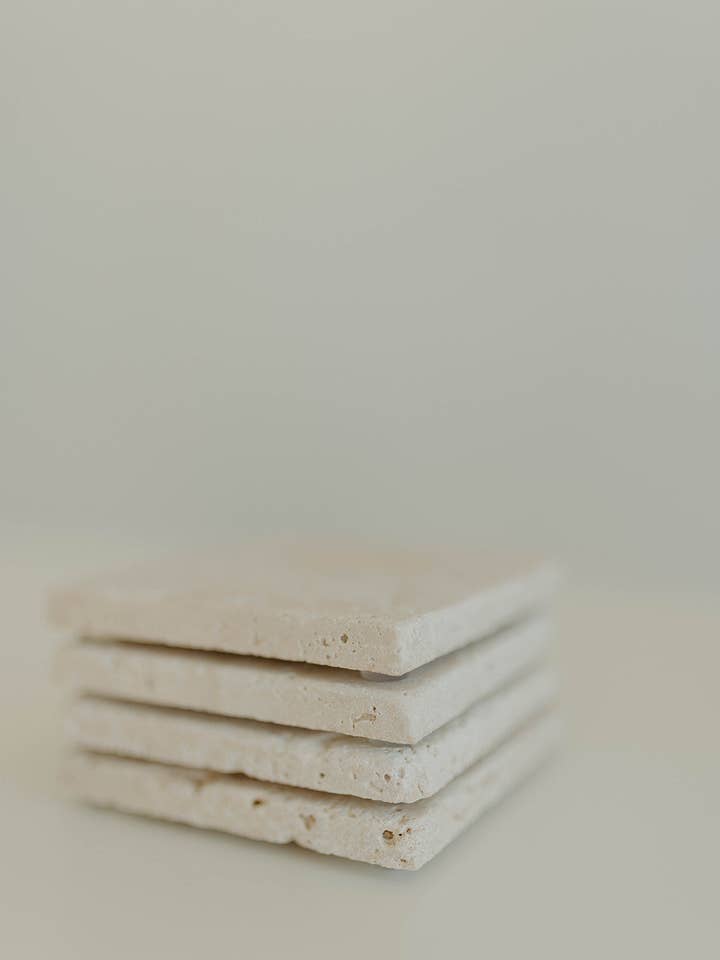 Travertine Candle Coasters for wholesale by 168 Candles Studio