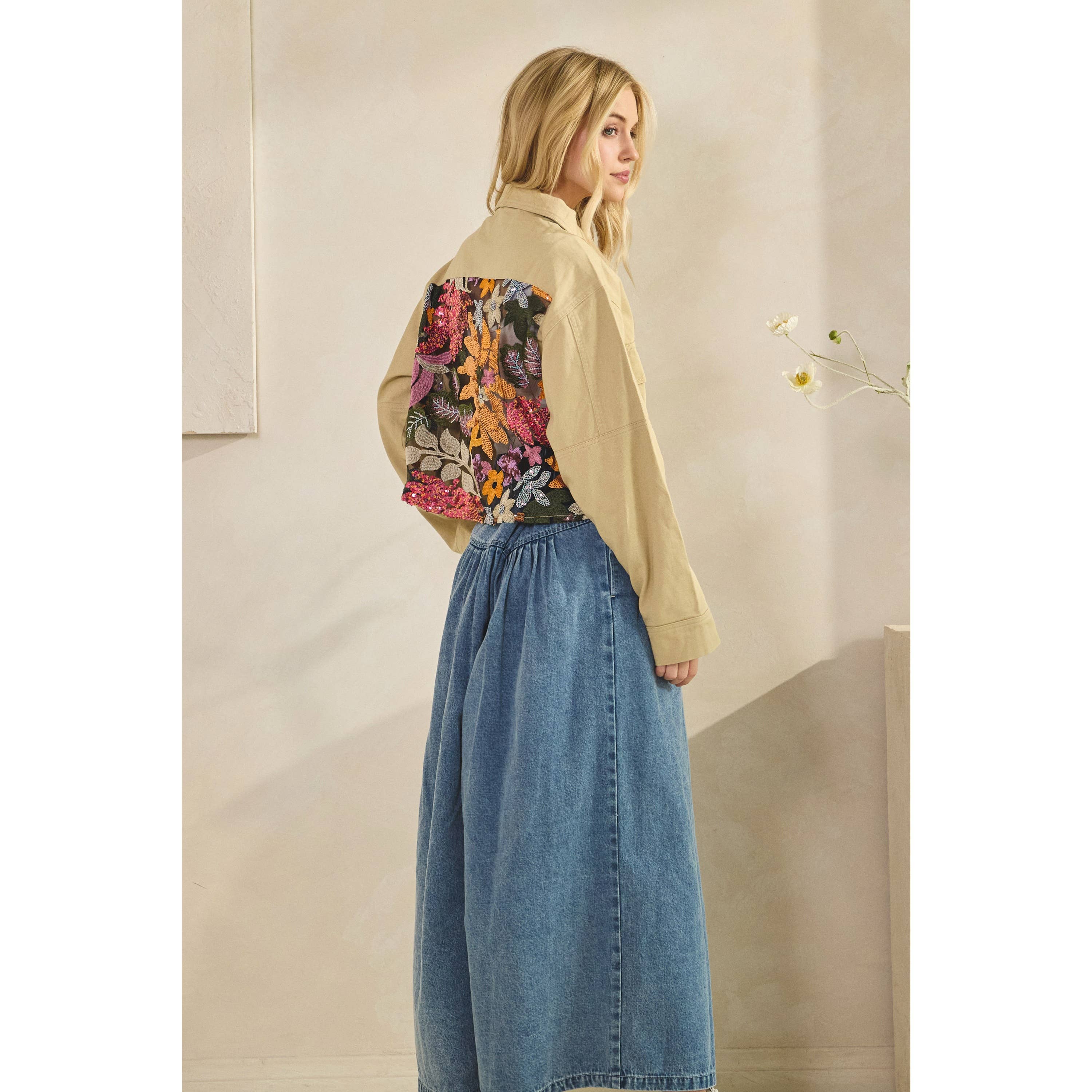 Veveret – Blusão - Mulher por atacado – Casaco com Contraste de Lantejoulas15