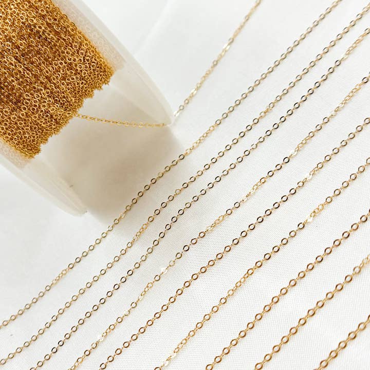 Jewels & Chains - Wholesale Link & chain necklace - 1025FGF. 14K Gold-Filled Flat Cable Chain4