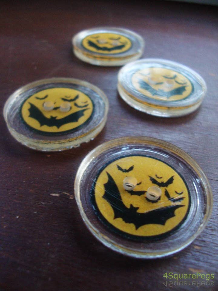 Handmade Resin Bat Buttons for Sewing & Crafts for wholesale by ButtonTHIS