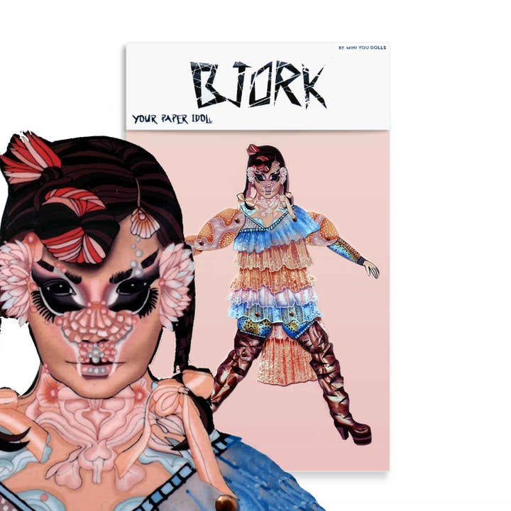 Posable fridge magnet Or Set Bjork Celebrity Paper Doll for wholesale by THE PAPER IDOLL