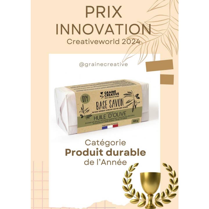 Graine Créative - Vendita all'ingrosso Saponette - BASE DI SAPONE NATURALE ALL'OLIVA DA 500 G