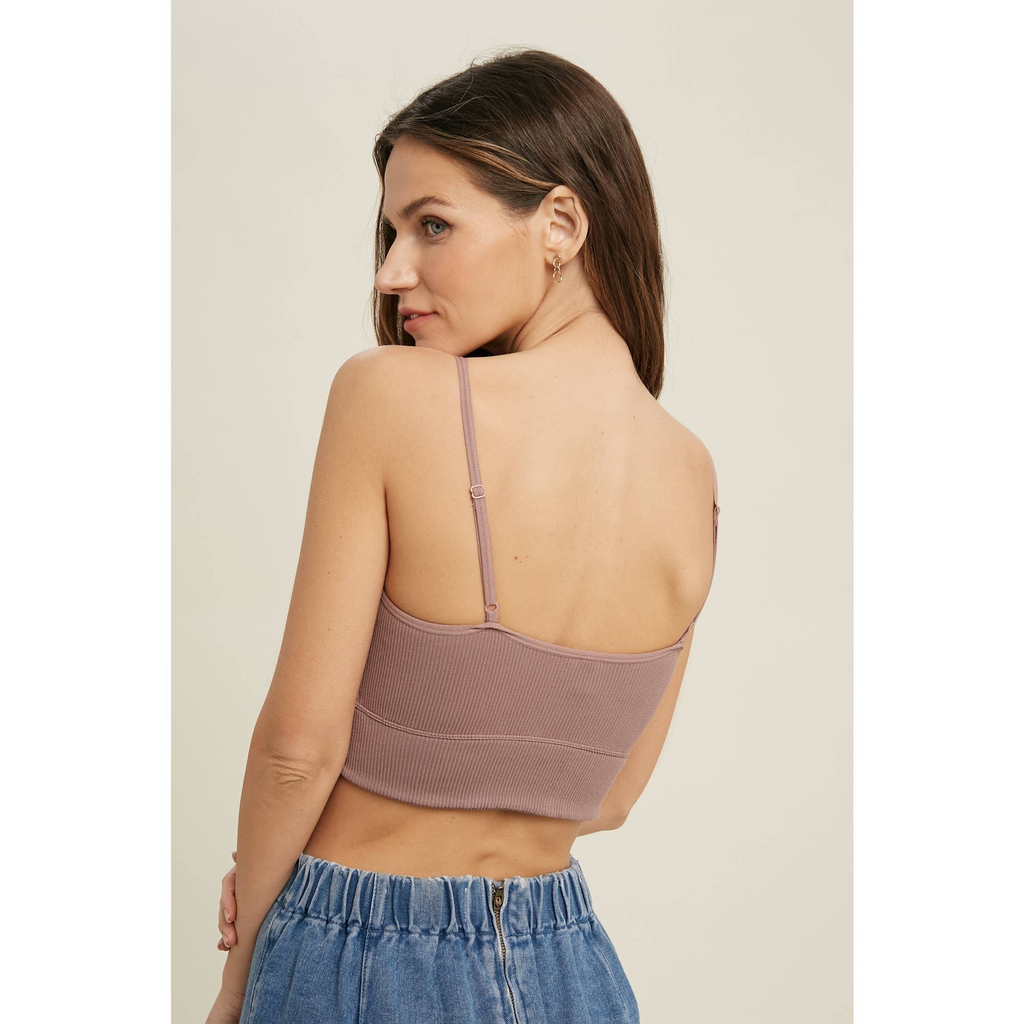 Wishlist Apparel - Wholesale Bralette - Women's - RIBBED SEAMLESS BRALETTE WITH DETAIL / WL22-662214