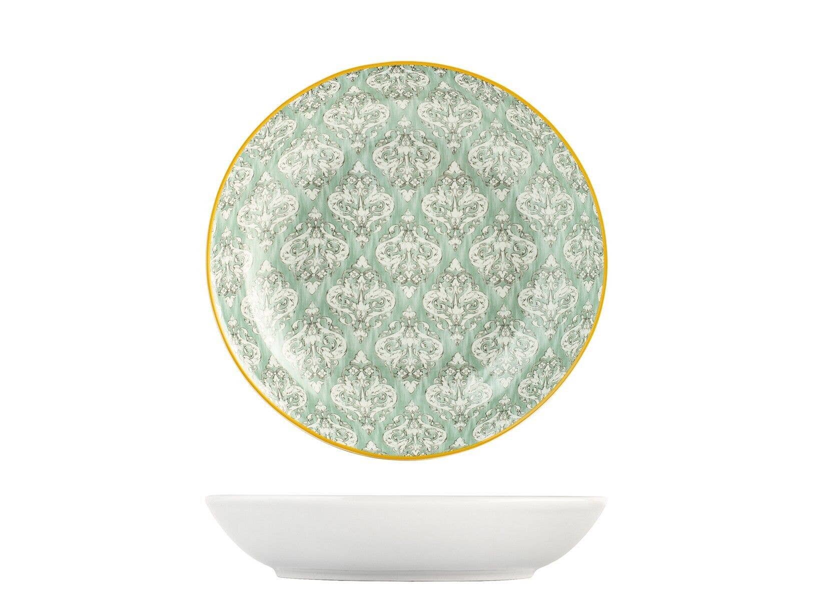 H&H - Wholesale Dinner Plate - Decorated Coupe-Shaped Porcelain Soup Plate 21 cm2