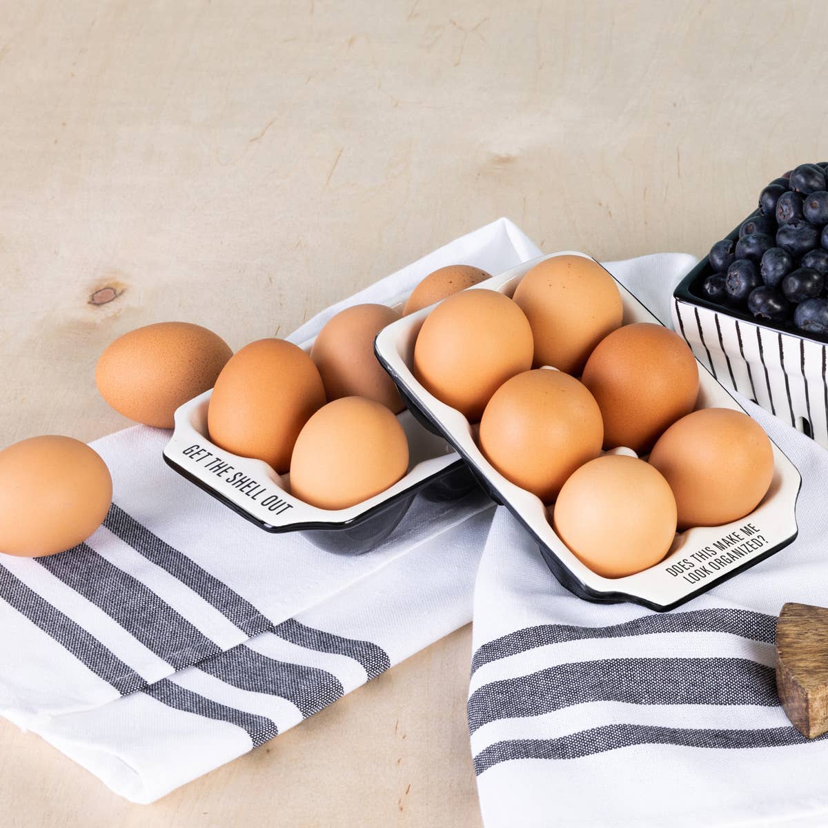 Ceramic White Egg Holders Set of 2 for wholesale on Faire1