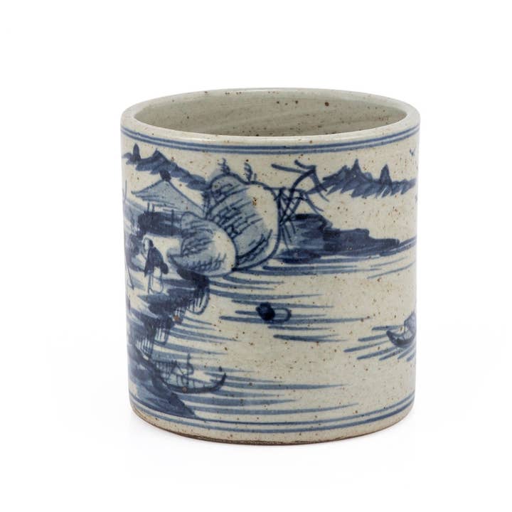 Legend Accents - Wholesale Plant Pot - Small Dynasty Orchid Pot Landscape Motif