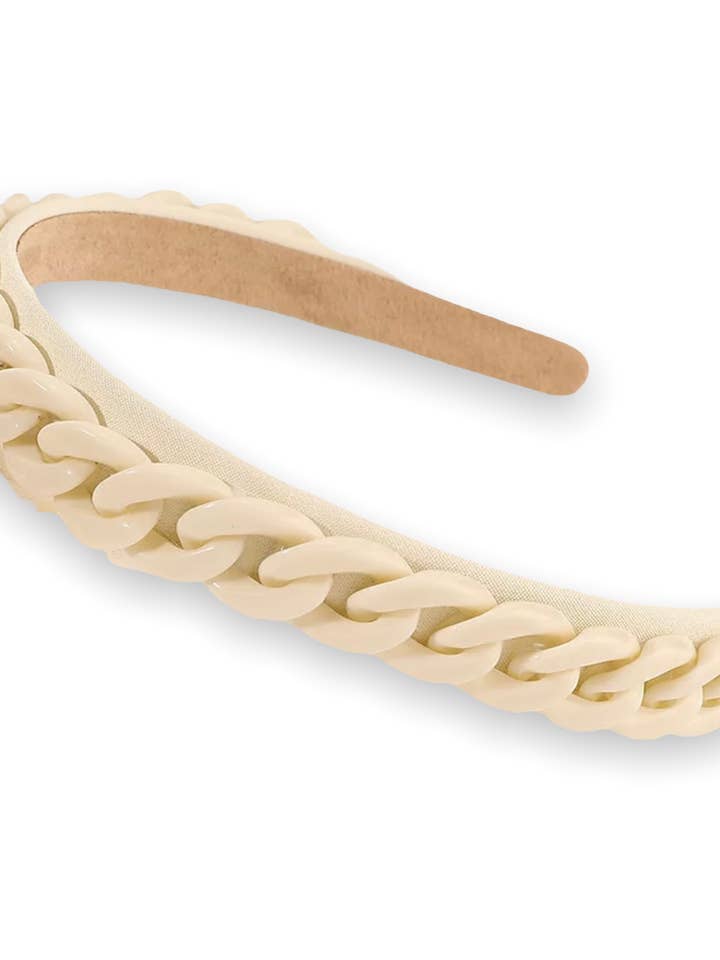 Diadema de cadena fina color crema, paquete de 3 para venta al por mayor de The Sandy Pearls