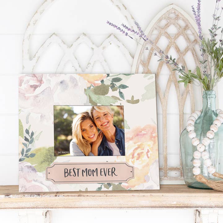 Kindred Hearts - Wholesale Picture Frame - Best Mom Ever Floral Picture Frame