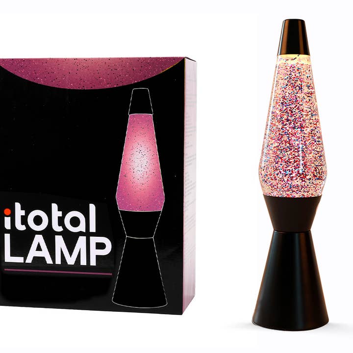 Lâmpada de lava 36 cm com base preta e glitter por atacado de I-Total, I-Drink