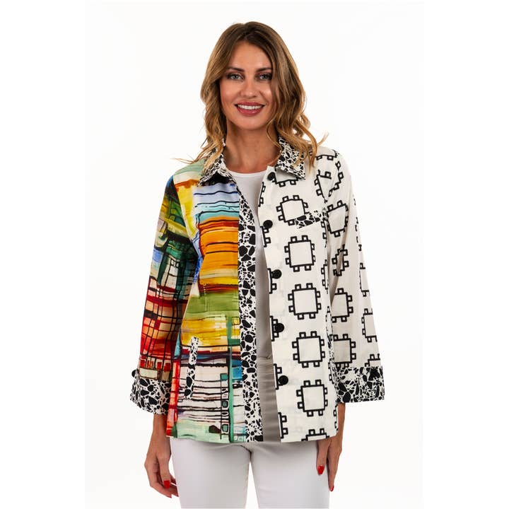 Tryck blockerad knapp från jacka för wholesale av Lemon Grass