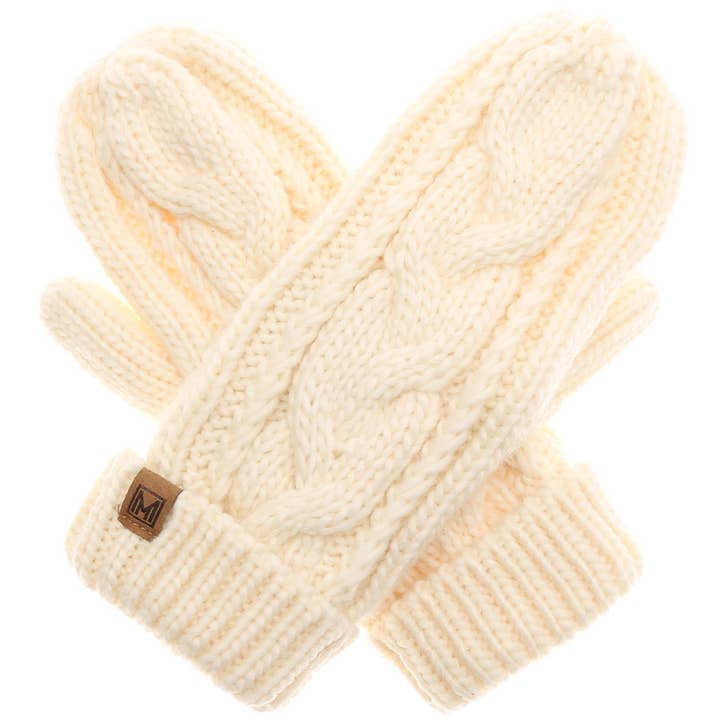 Fashion City - Wholesale Mittens - Women's - Winter Gloves Cable Knit Mittens with Fleece Lined23
