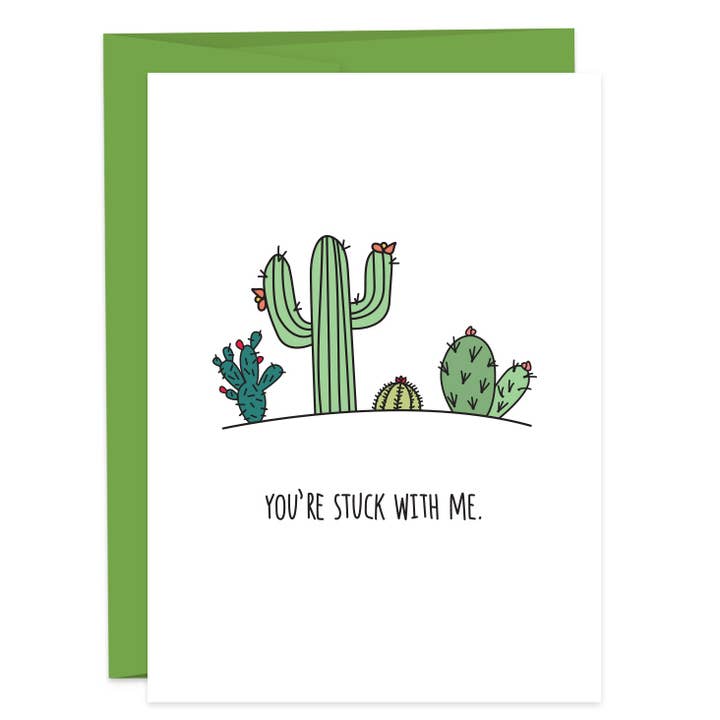 Stuck With Me Greeting Card for wholesale by Humdrum Paper