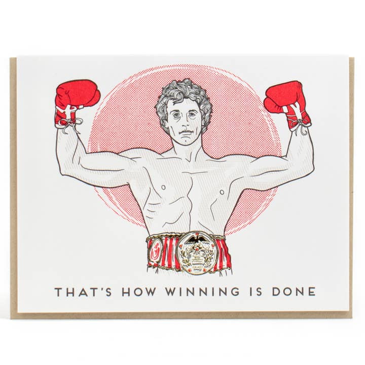 Porchlight Press Letterpress – Großhandel Glückwunschkarte – That's How Winning is Done — Rocky-Grußkarte