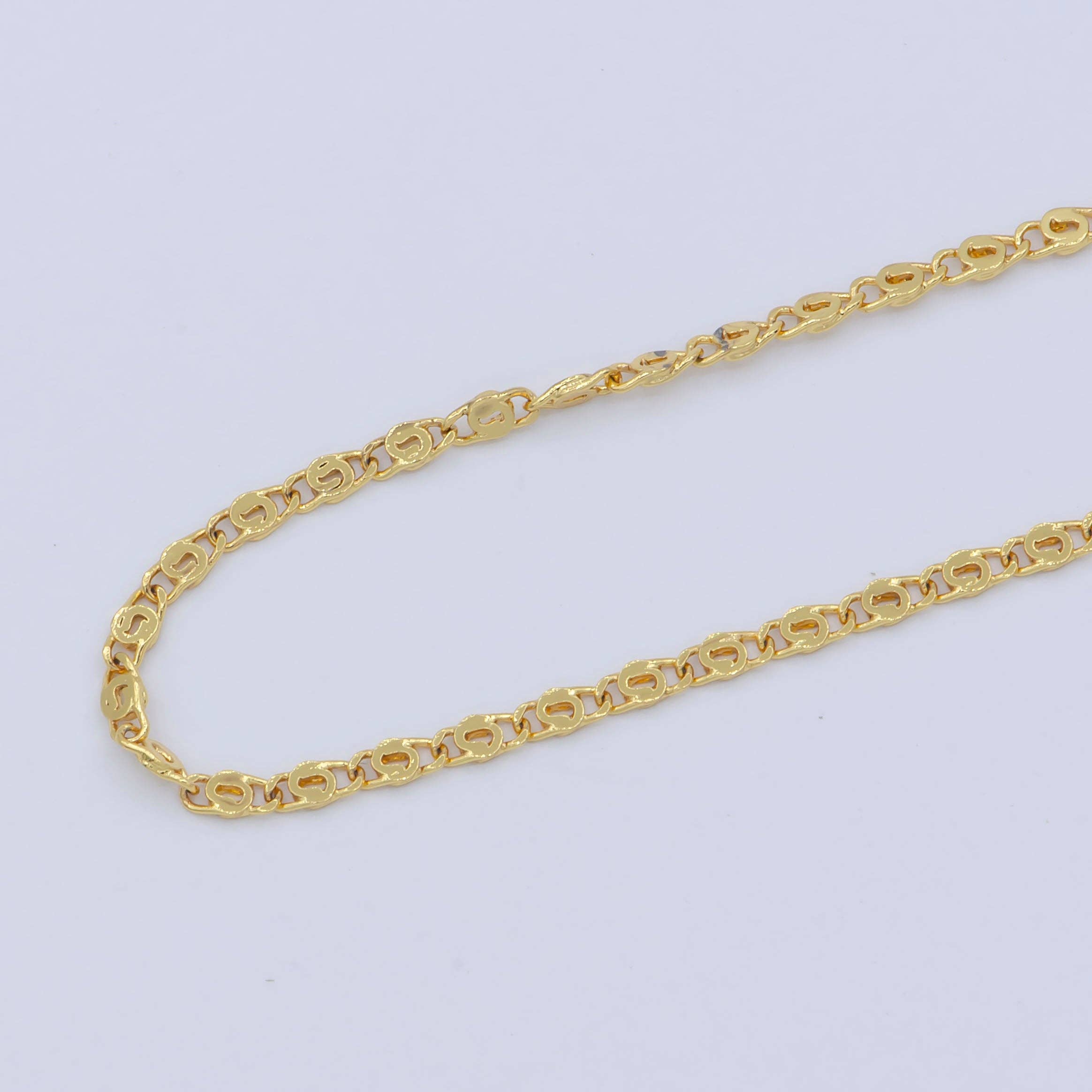Aim Eternal - Vente Collier maille et chaîne - Clearing Pricing Collier à maillons uniques de 18 pouces rempli d'or 24 carats rempli d'or 24 carats de 1,8 mm | WA-1971