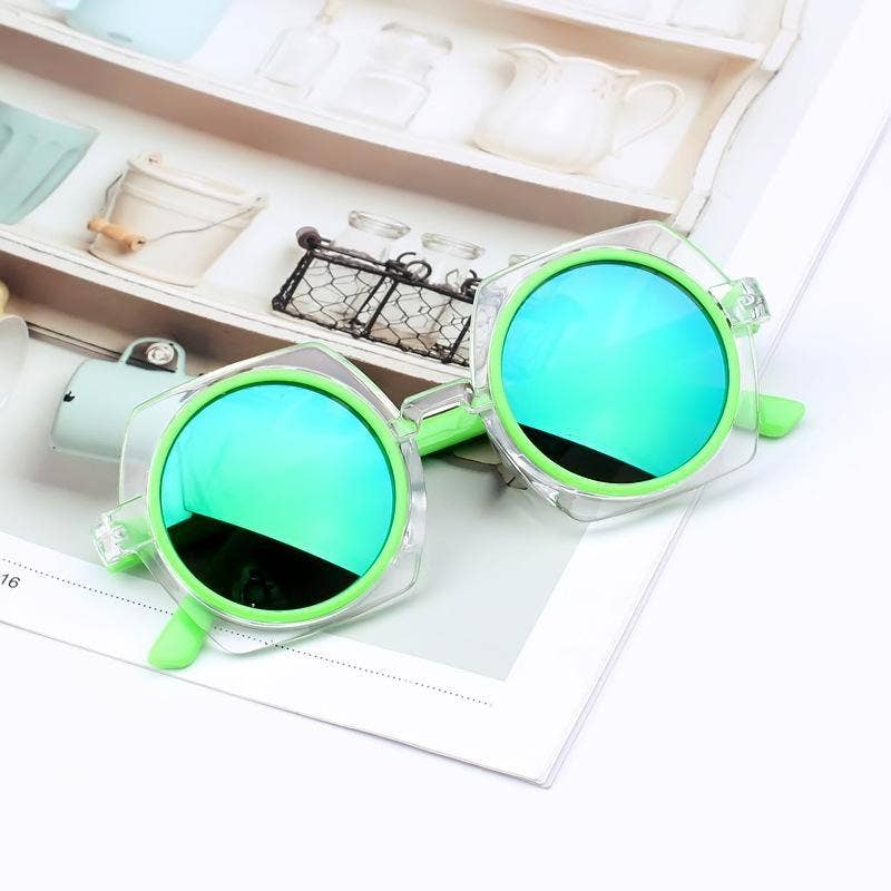 KiddieKickz – wholesale Sunglasses – kids – Children's Sunglasses New transparent frame reflective color2