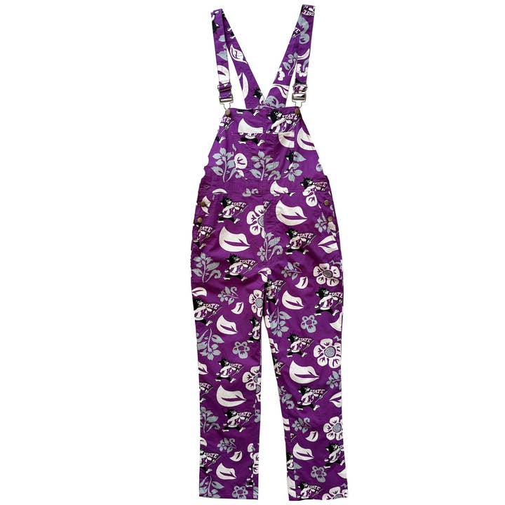 Kansas State Wildcats Men's Floral Overalls for wholesale by Wes and Willy