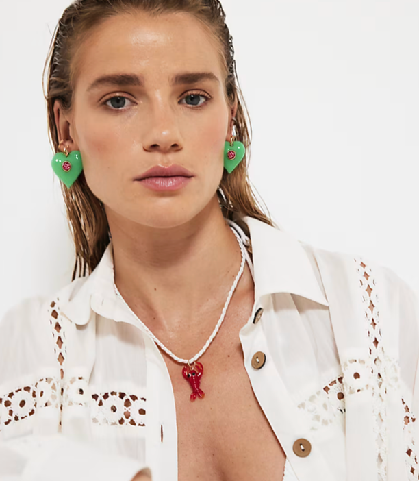 HoopLa - Wholesale Dangle Earrings - Lucky Heart- Evil Eye Heart Earrings. 8