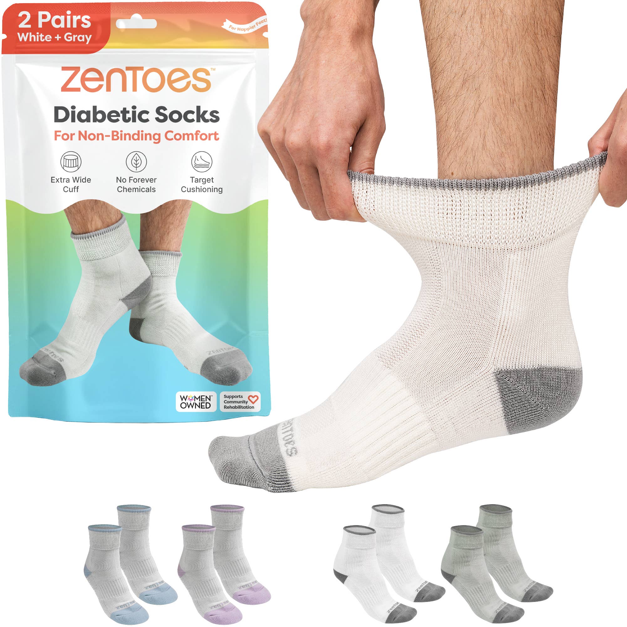 ZenToes - Wholesale Socks - Unisex - Diabetic Socks0