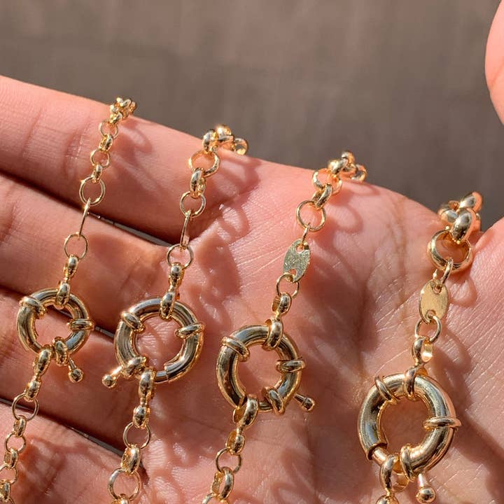 18KT Gold Filled Unisex Rolo Chain Necklace, 3mm Thickness for wholesale by The Bead Bazaar