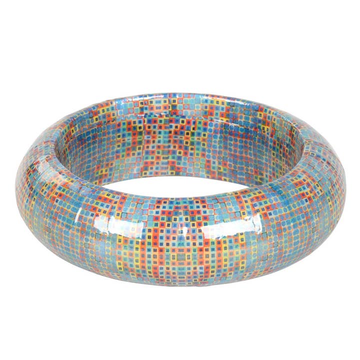 Benjamin International - Wholesale Bangle Bracelet - Decoupage Blue Tones Bracelet