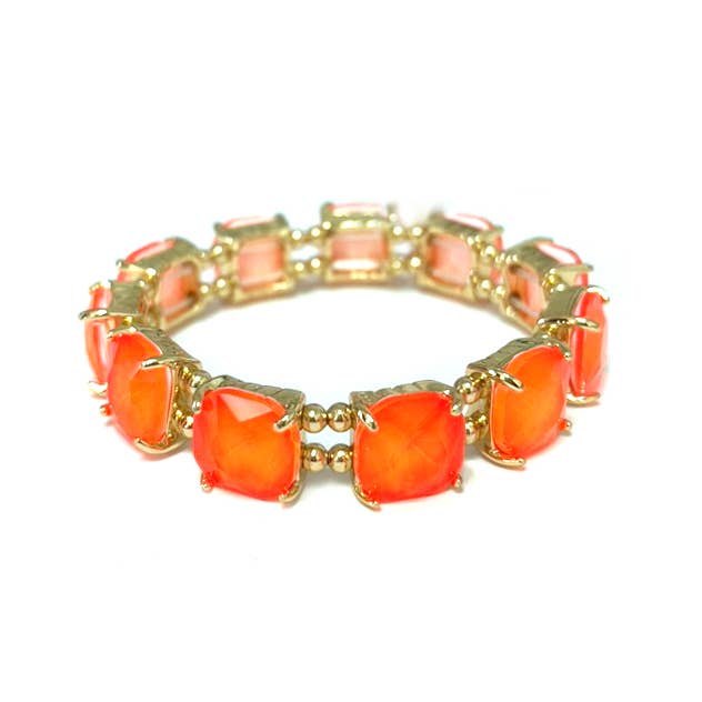 StarryNYC - Wholesale Schakelarmband - Neon kussen geslepen glazen kristal verbonden stretch armband0