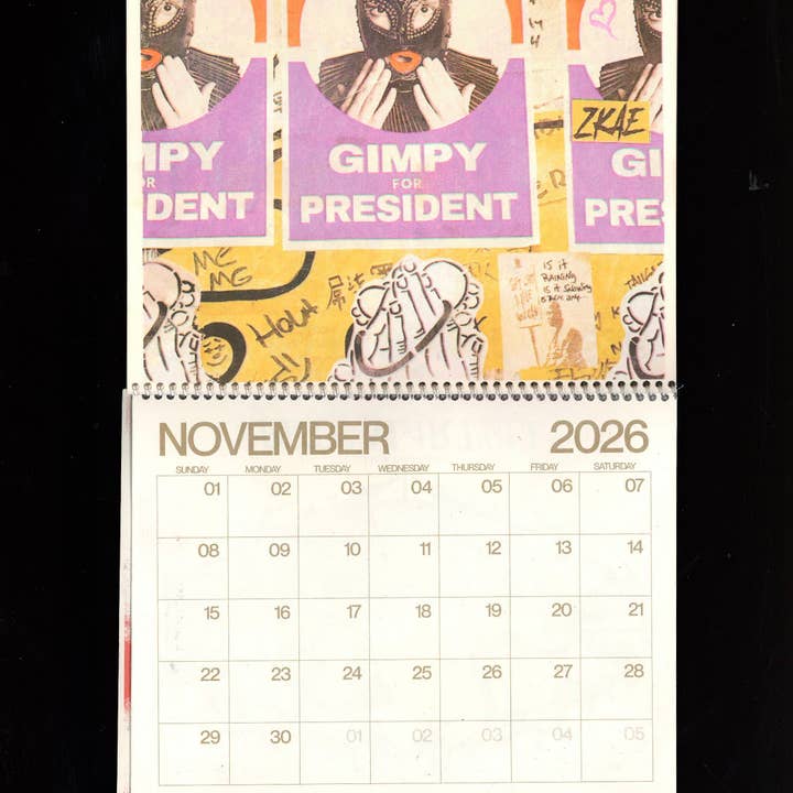 Back of Beyond Press - Wholesale Calendar - Graffiti Risograph Spiral-Bound 2026 Calendar3