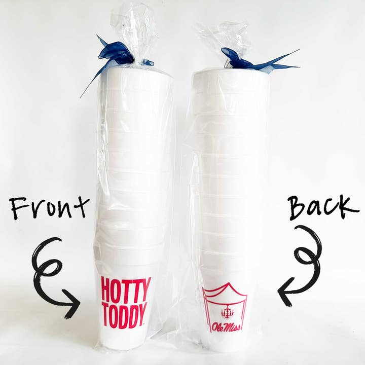 Two Funny Girls - Wholesale Disposable Cup - Foam Cup 10 Pack {Ole Miss - U of Mississippi Hotty Toddy}3