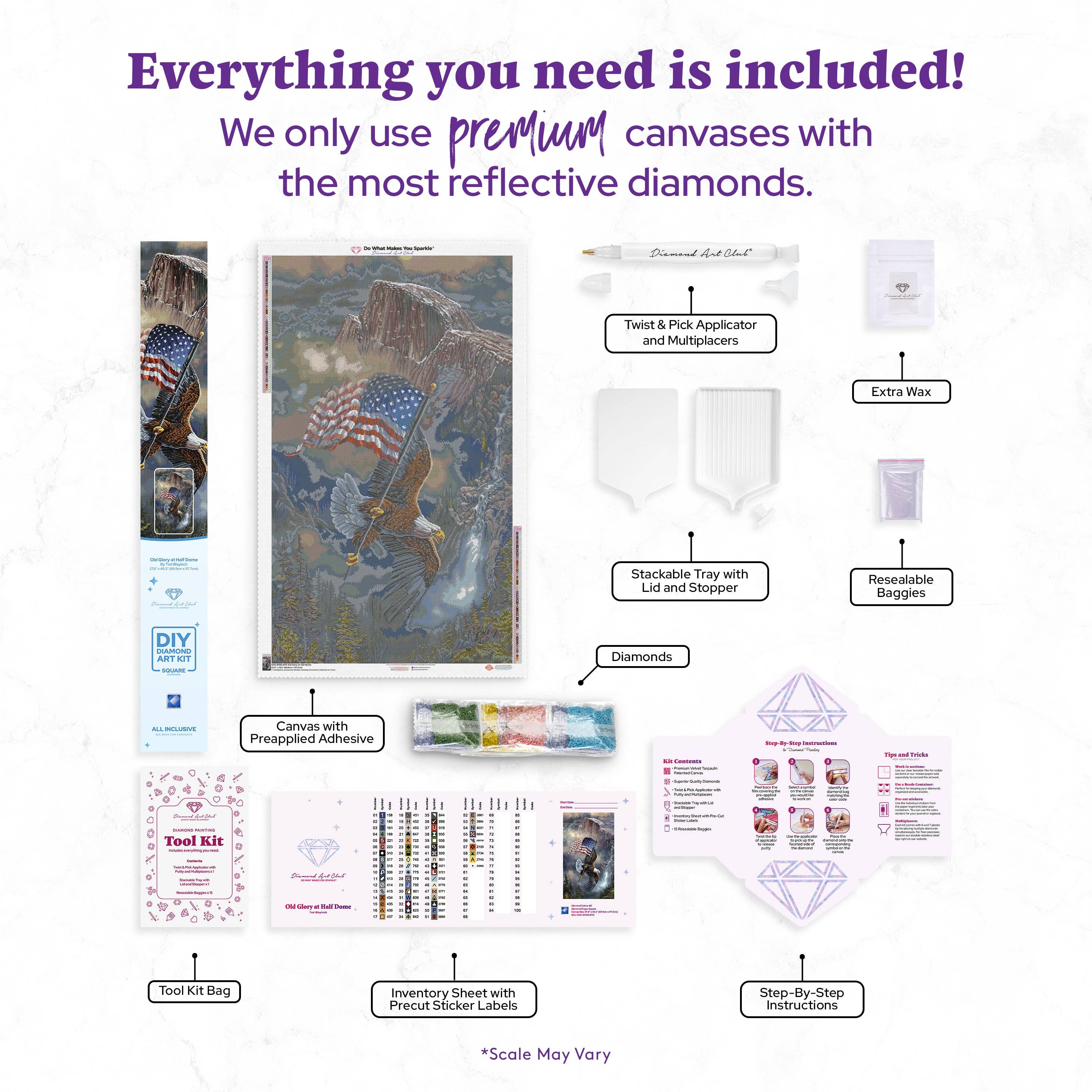 Diamond Art Club - Wholesale DIY Craft Kit - Old Glory at Half Dome2