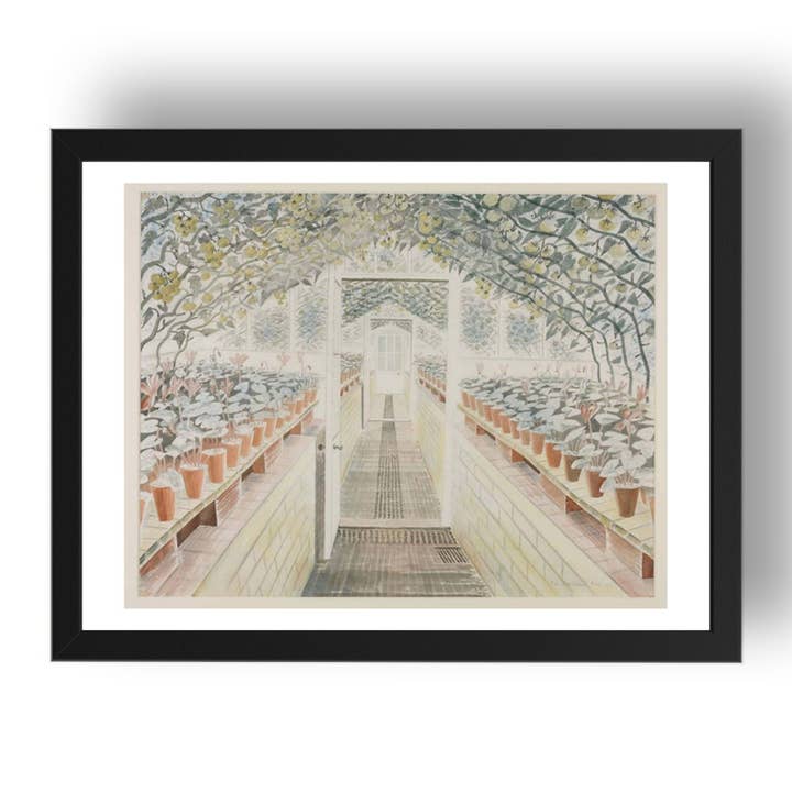 Serre de cyclamens et tomates, 1935 par Eric Ravilious, cadre 17x13" pour la vente par PERIOD PRINTS