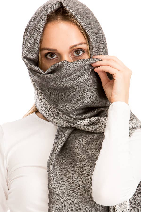 Cap Zone - Wholesale Scarf - Women's - Luxury Delicate Paisley Versatile Wrap Faux Pashmina26