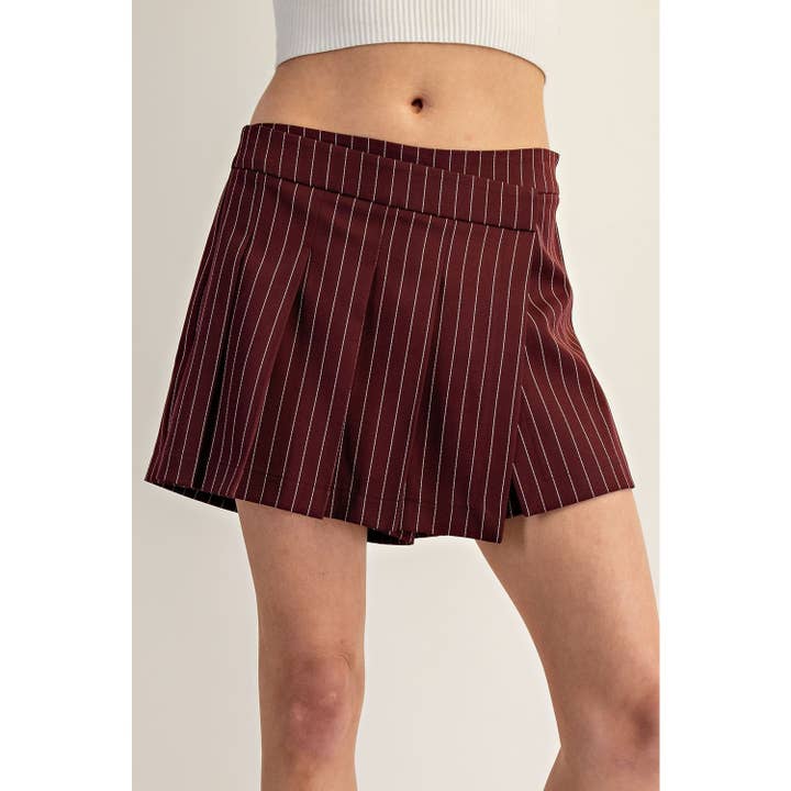 NEW Striped Pleated Mini Skort for wholesale by STYLE USA