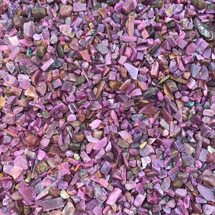 New Moon Beginnings - Wholesale Spiritual Stone/Crystal - Bulk Ruby Semi-Polished Chips (1 lb. Bag), Natural Ruby Gemstone Chips