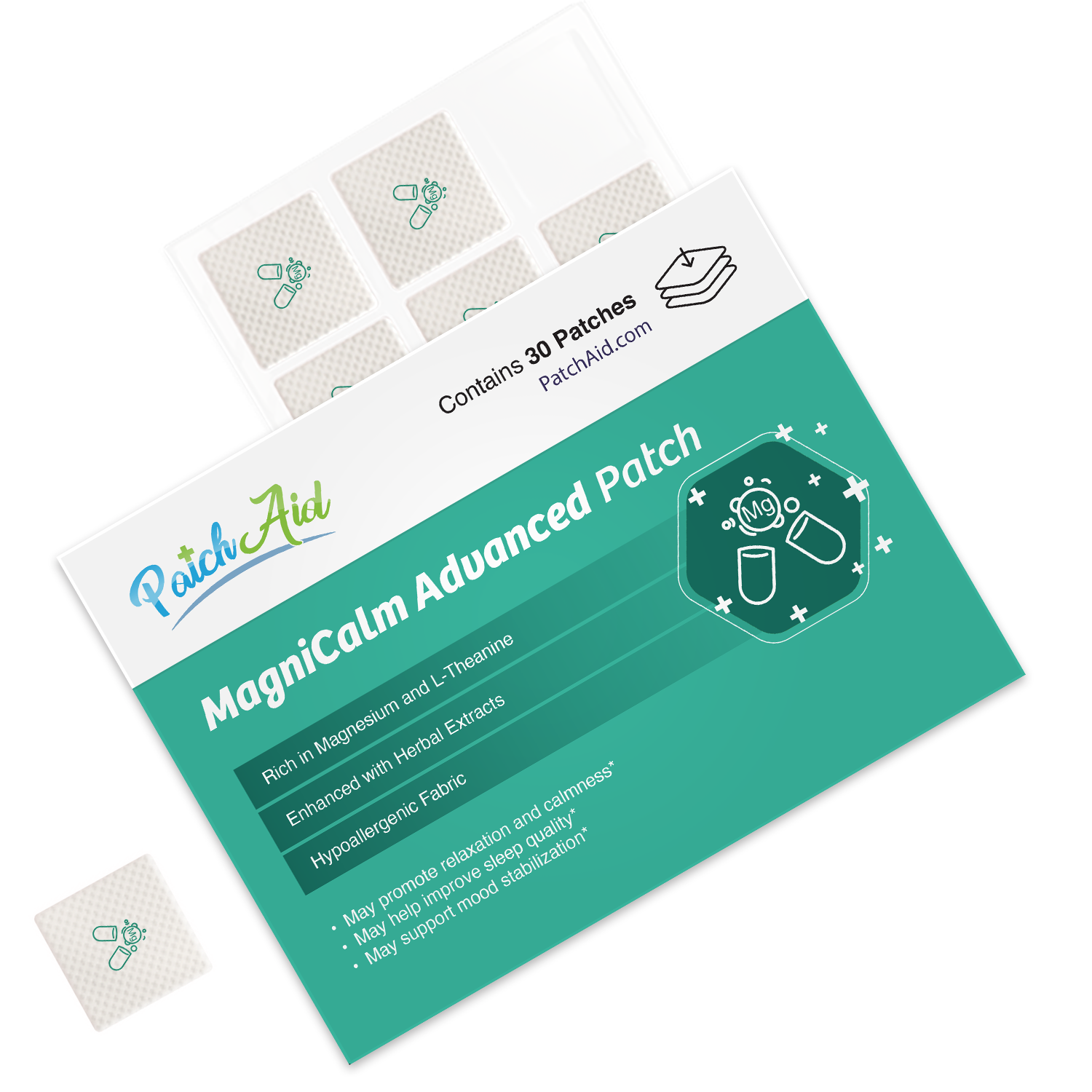 PatchAid - Wholesale Oral Supplement/Vitamin - MagniCalm Advanced Patch - Mood Stabilizer & Sleep Support3