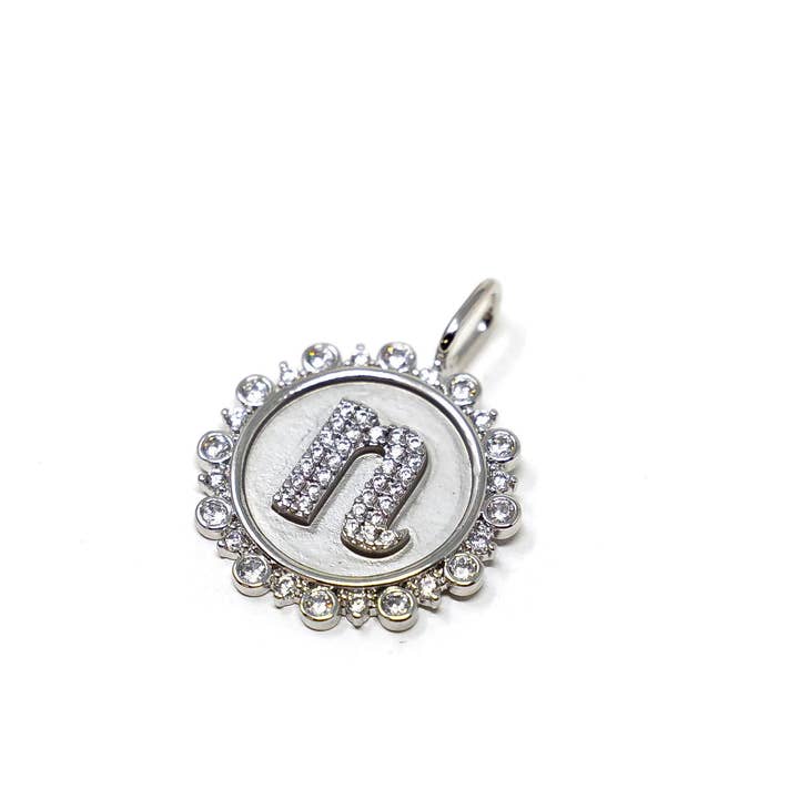 The Sis Kiss - Wholesale Individual Charm/Pendant - Vintage Coin Initial Charm