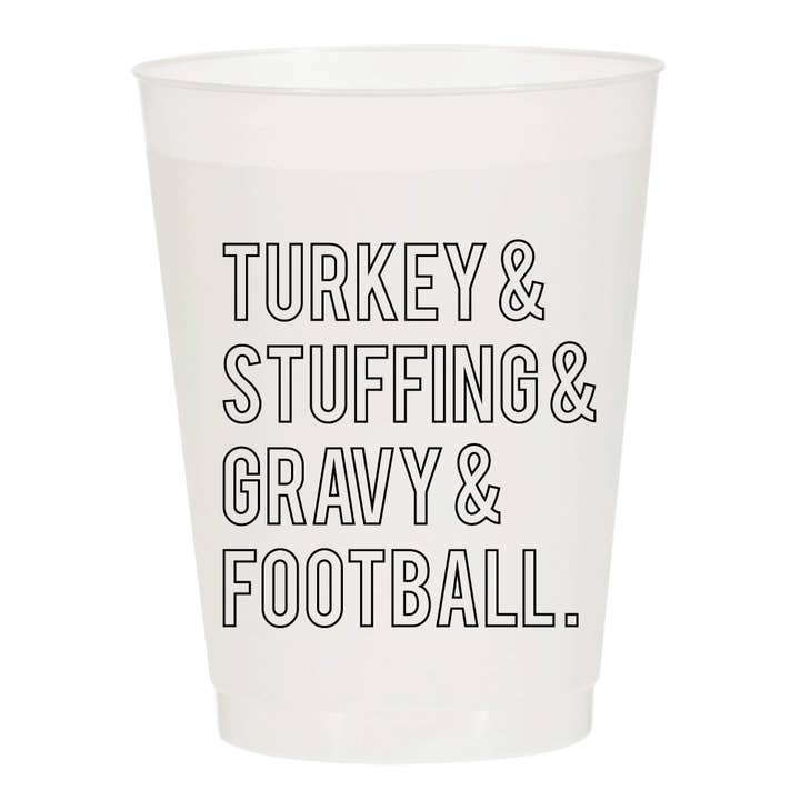 Turkey Stuffing Gravy Football Frosted Cups - Thanksgiving for wholesale by Sip Hip Hooray