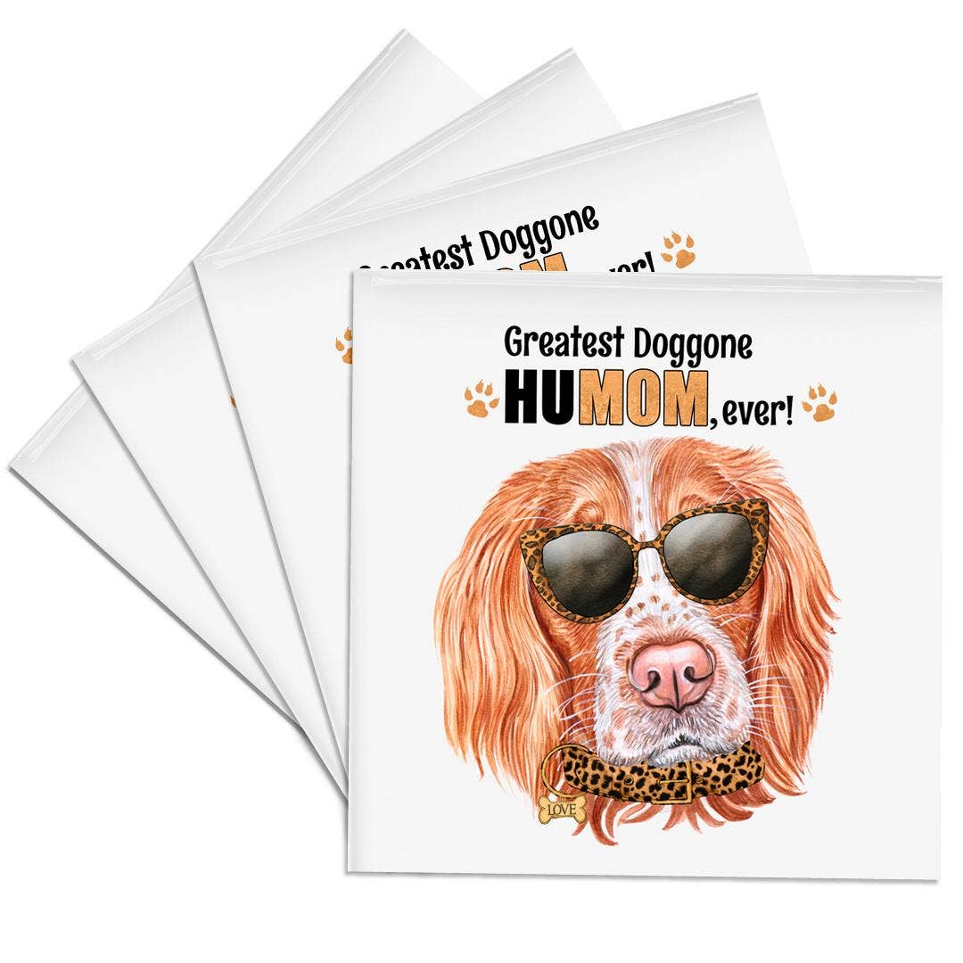 3dRose - Vente Sous-verre - 3dRose, Chien Springer Anglais pour Maman le Jour de la Fête des Mères avec des Lunettes de Soleil à Imprimé Animal, Dessous de Verre0