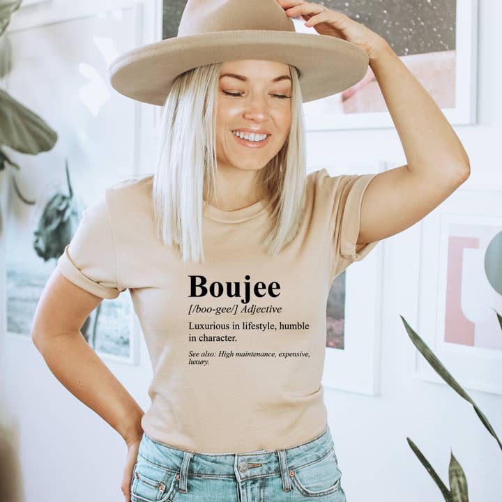 Trendznmore - Modern Graphic Apparel - Wholesale Screen Printed T-Shirt - Women's - Boujee Defined Funny Graphic T-Shirt4