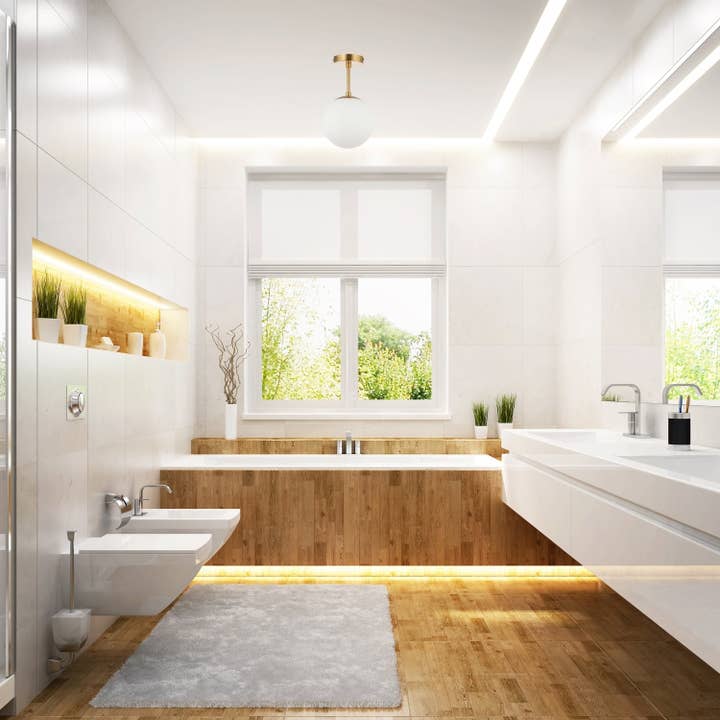 Happy Homewares – wholesale Chandelier/hanging light – Traditional Glass Globe IP44 Bathroom Ceiling Light Fixture in Brushed Gold5