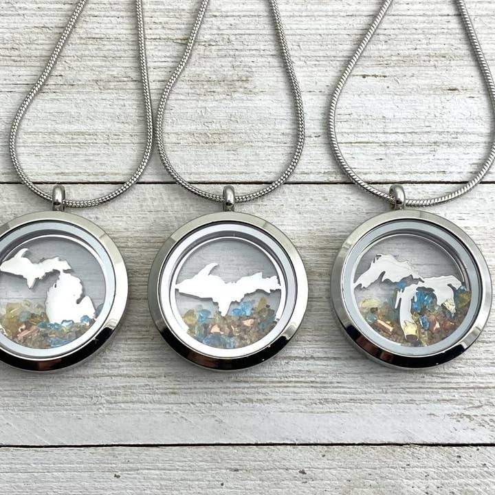 Be Inspired UP - Wholesale Locket Necklace - Michigan Glass Locket8