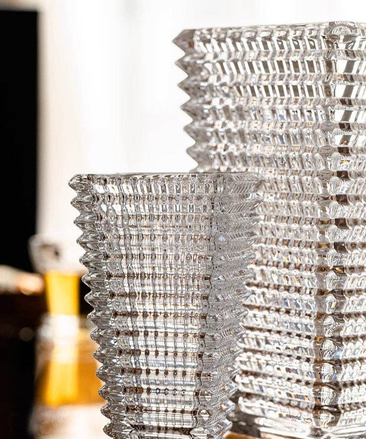 Rustic Reach - Vente Vases - Vase en verre à l'aspect taillé en cristal2