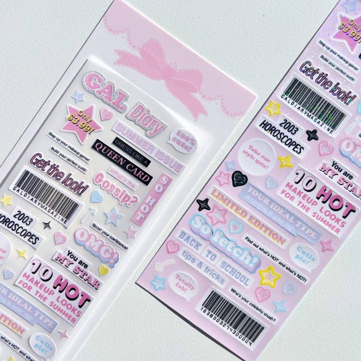 Autocollant décoratif Gal Diary pour la vente par Mins Studios