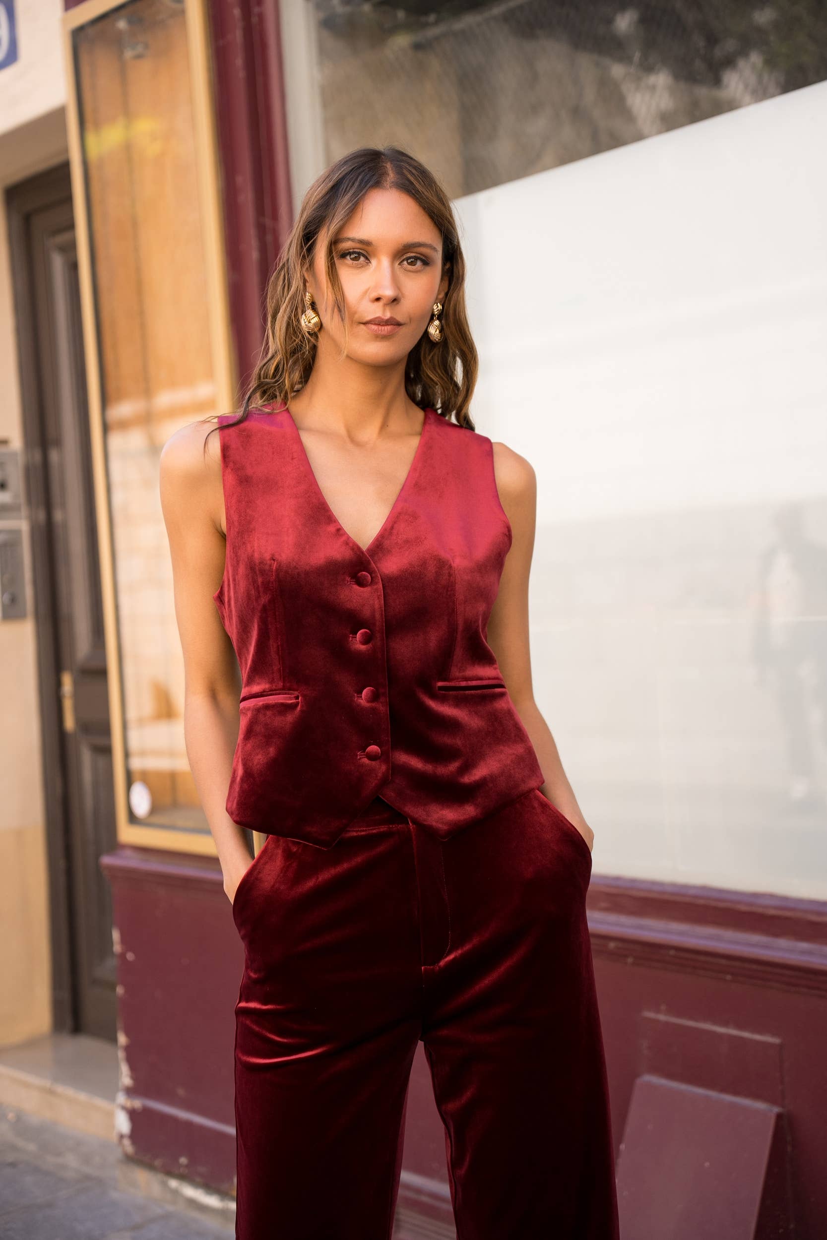 Attentif Paris - Wholesale Suit Vest - Women's - plain velvet sleeveless suit vest31