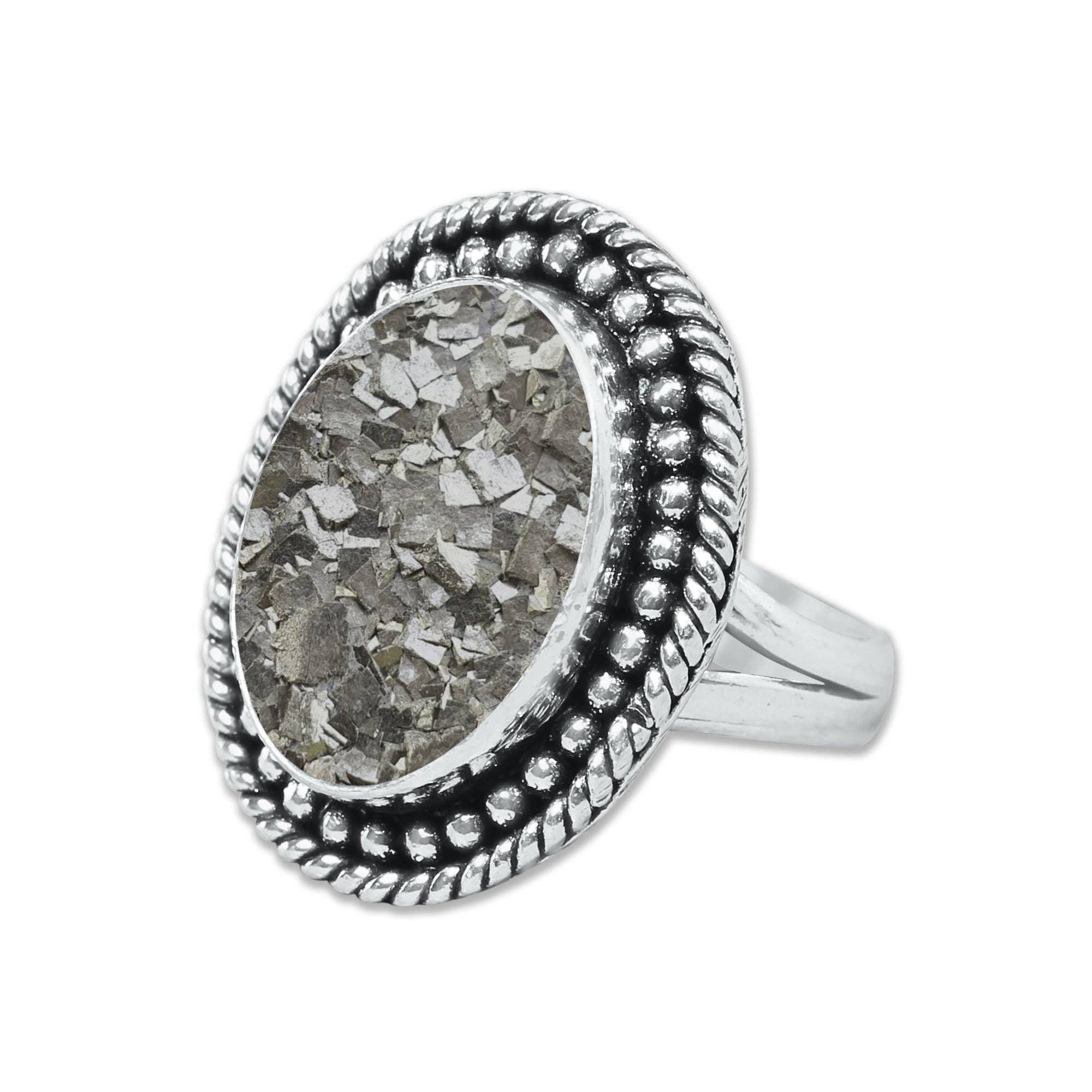 Handmade Jewels - Wholesale Cocktail/Statement Ring - Pyrite Druzy Rings – Handmade, Silver-Plated, Sparkling Natural Stone (Made to Order)13