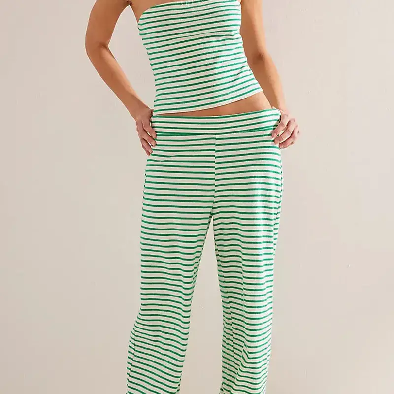 safistyle - Wholesale Lounge Set - Women's - Strapless Striped Casual Top Set6