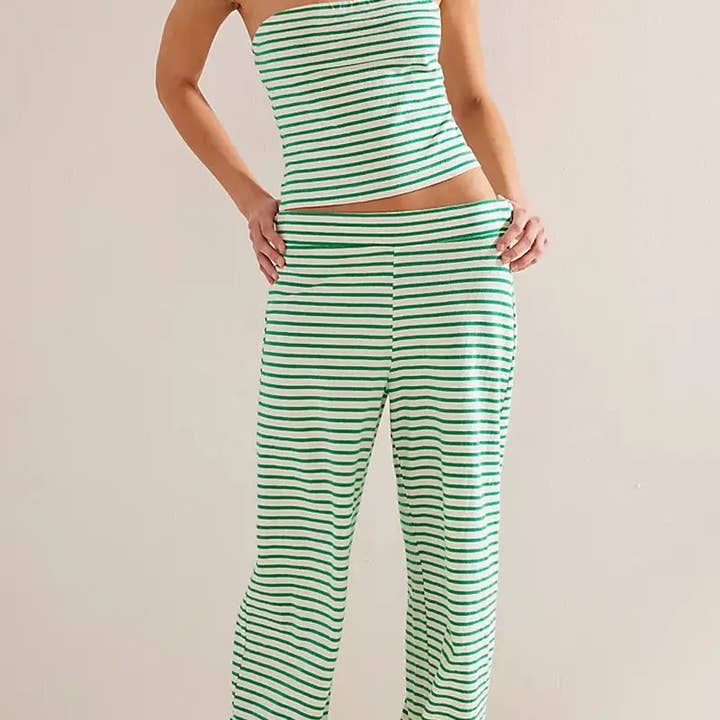 safistyle - Wholesale Lounge Set - Women's - Strapless Striped Casual Top Set6